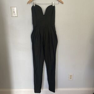 Hot And‎ Delicious Olive Sweetheart Neck Sleeveless Jumpsuit Cocktail M
